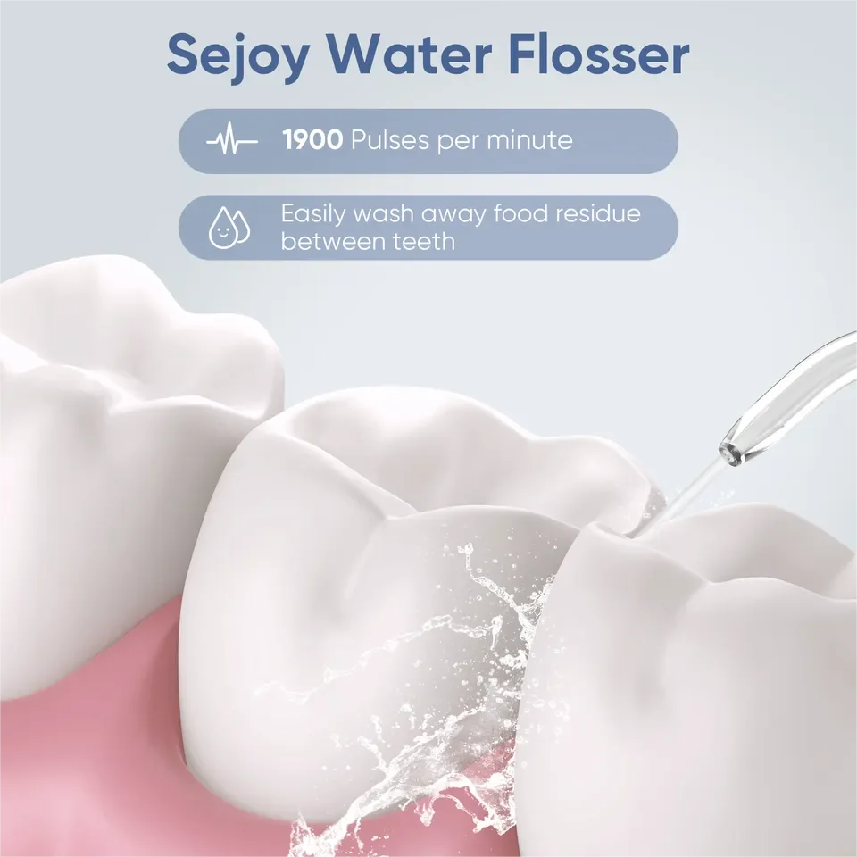 SEJOY Oral Irrigator Electric Water Flosser For Teeth Dental Oral Irrigator Portable Rechargeable Portable Teeth Cleaner