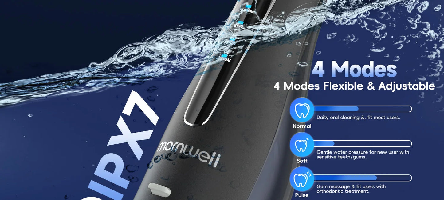 Dental Floss Portable Cordless F18 Oral Irrigator 3 Cleaning Modes Waterproof Rechargeable Dental Cleaner 4 Nozzles Clean Gums